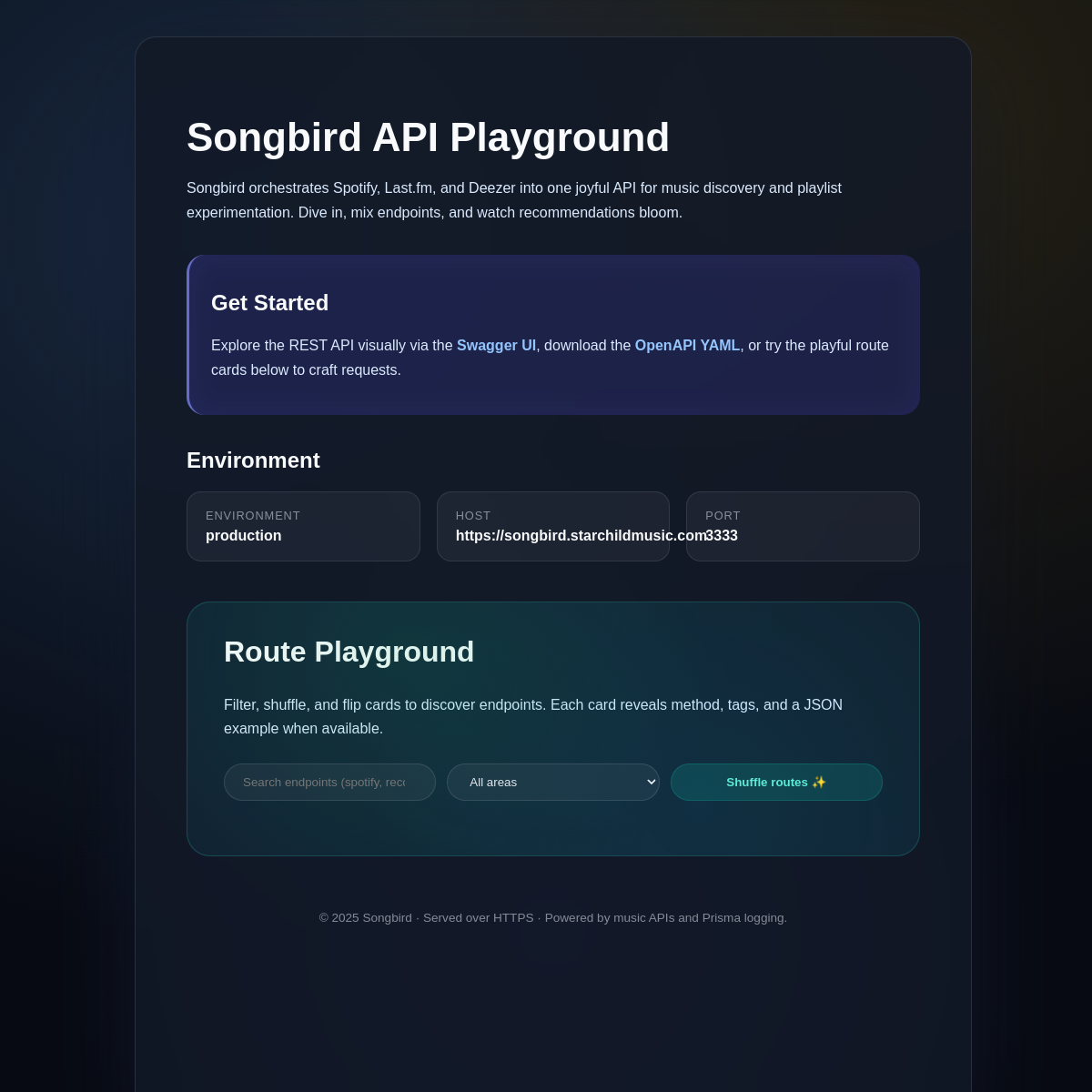 songbirdapi.com preview